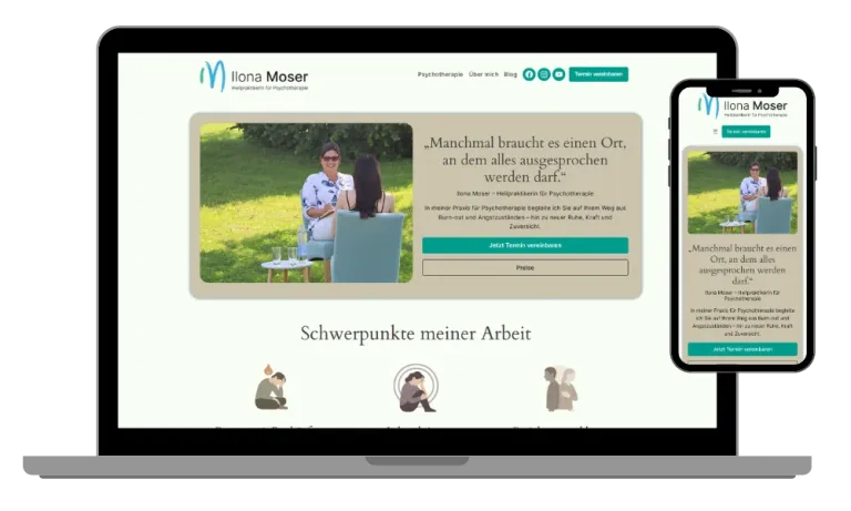 Referenz Website Psychotherapie – optimierte Webseite für lokale Terminanfragen, Lokale Landingpages und Ads